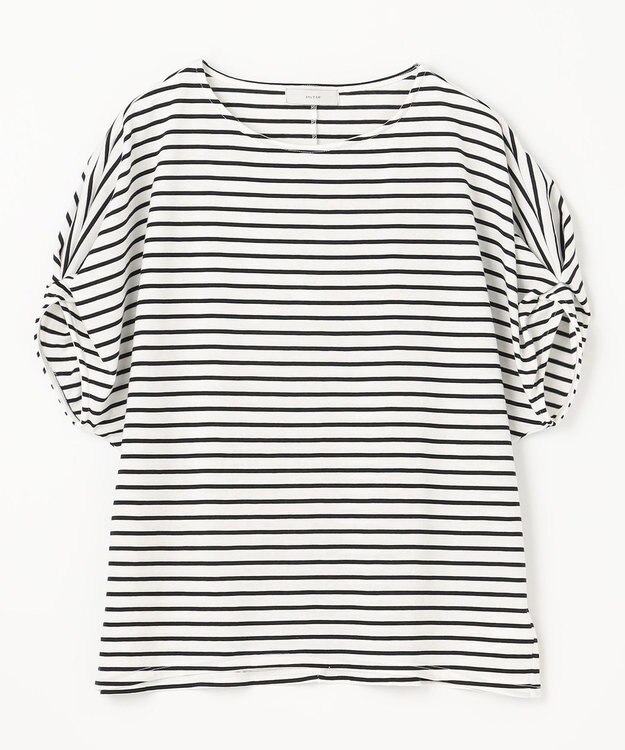 ANY 【接触冷感/UVケア/シワになりにくい】ドルマンスリーブ Tブラウス ボーダー