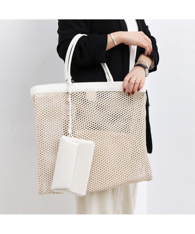 UNBILLION カカトゥ kakatoo / メッシュスクエアバッグ アイボリー