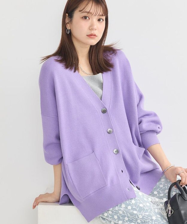 earth music&ecology やわらかタッチカーディガン Lavender