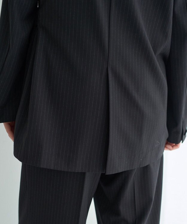 YECCA VECCA 2wayアシメデザインロングジャケット Stripe