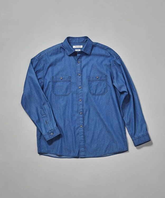 JOSEPH ABBOUD MOUNTAIN 【SPACE／UNISEX】Fine Count INDIGO シャツ サックスブルー系