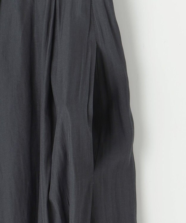 組曲 【WEB限定】ギャザーライトデシン タックスカート ブラック系