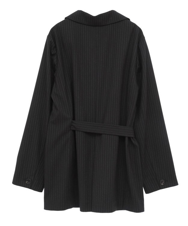 YECCA VECCA 2wayアシメデザインロングジャケット Stripe