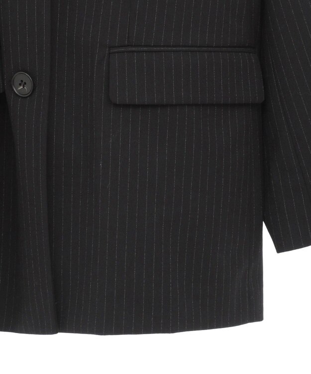 YECCA VECCA 2wayアシメデザインロングジャケット Stripe