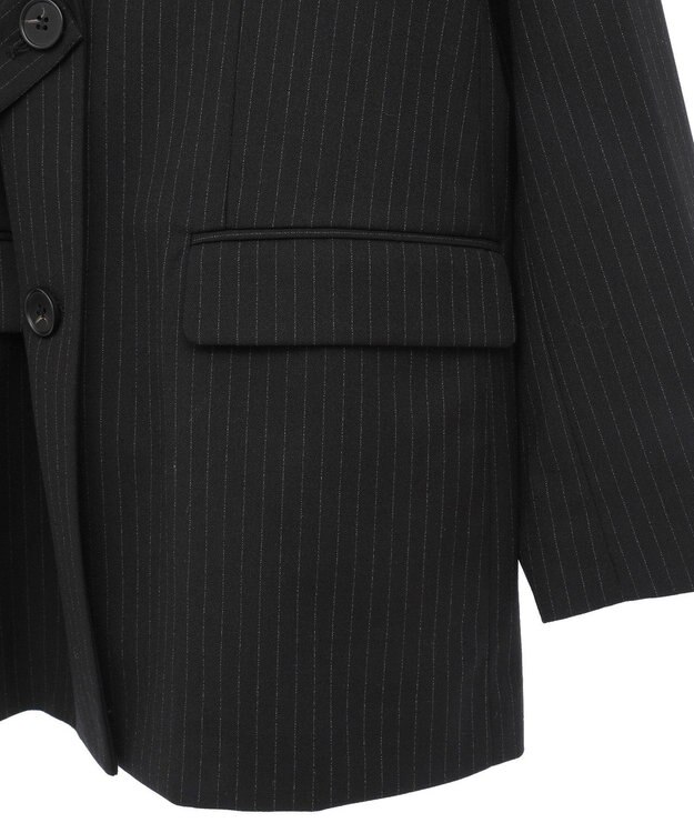 YECCA VECCA 2wayアシメデザインロングジャケット Stripe