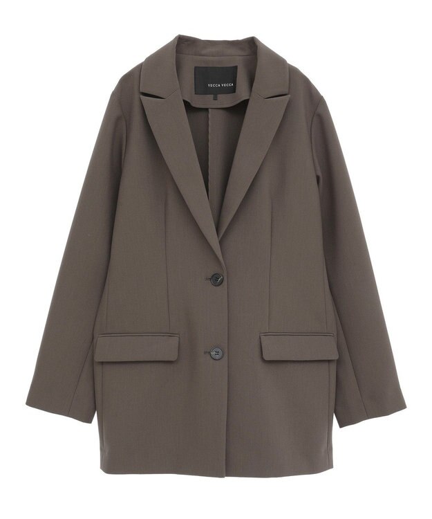 YECCA VECCA 2wayアシメデザインロングジャケット Brown