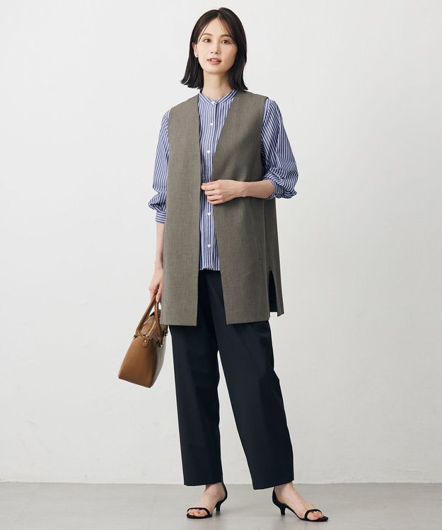 J.PRESS LADIES 【WEB限定】ストライプ シャーリング ブラウス 【WEB限定】ネイビーストライプ系