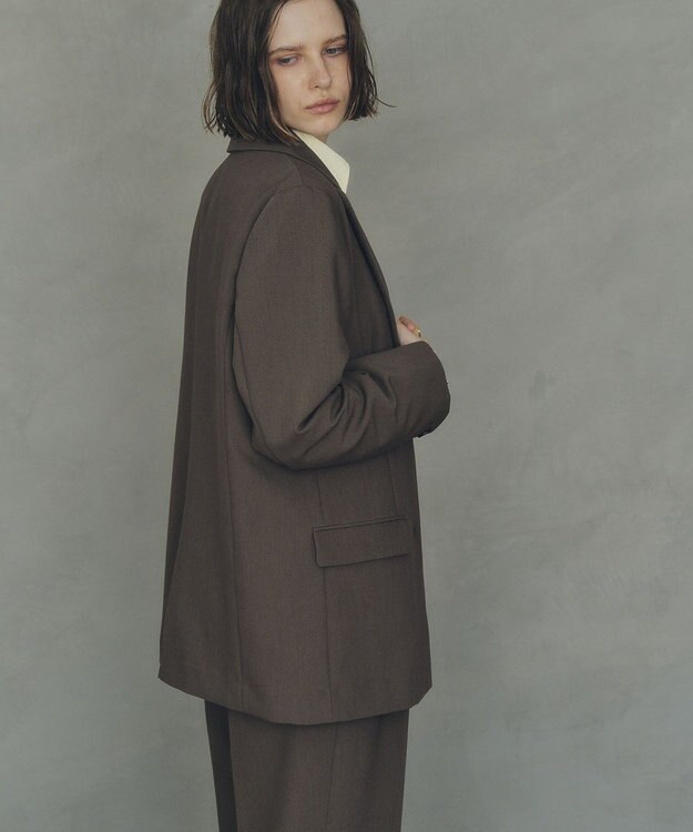 YECCA VECCA 2wayアシメデザインロングジャケット Brown