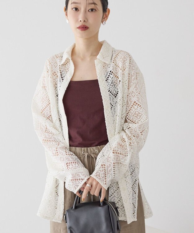 AMERICAN HOLIC レース長袖シャツ Ivory