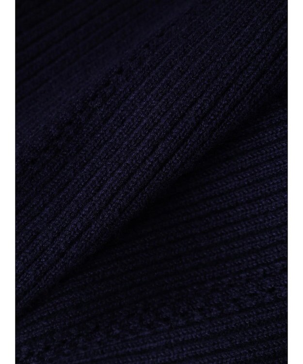 earth music&ecology 袖パールハイネックリブプルオーバー Dark Navy