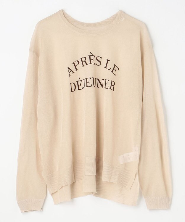 ANY L 【2SET】シアーロゴニット×タンクトップセット ライトベージュ