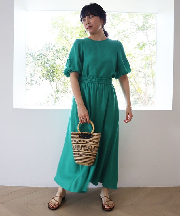 UNFILO 【セットアップ対応】ウォッシャブル UVケア ブラウス グリーン系