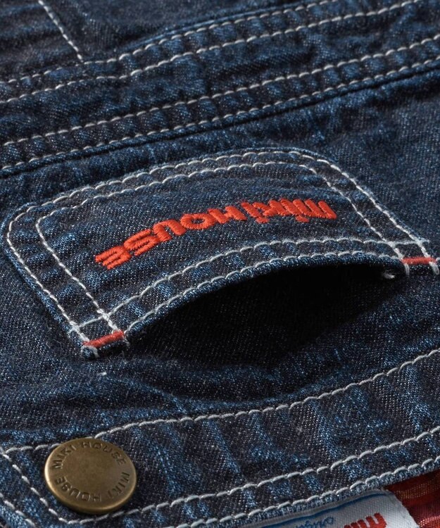 MIKI HOUSE HOT BISCUITS 【ミキハウス】【80-120cm】 ジャンパースカート インディゴブルー