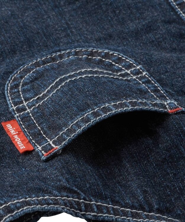 MIKI HOUSE HOT BISCUITS 【ミキハウス】【80-120cm】 ジャンパースカート インディゴブルー