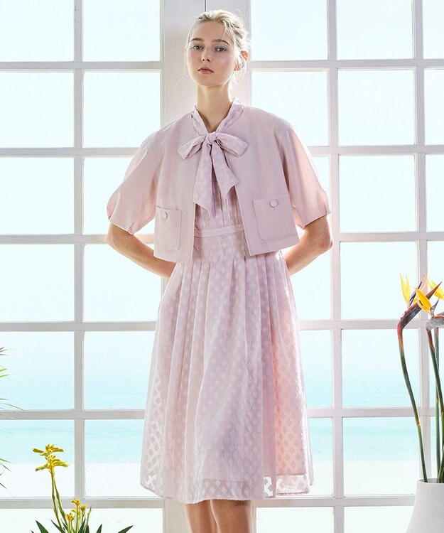 TOCCA SQUARE VEIL DRESS ドレス ピンク系5