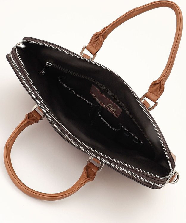 UNBILLION Otias アンティーク仕上げ合皮ブリーフバッグ キャメル