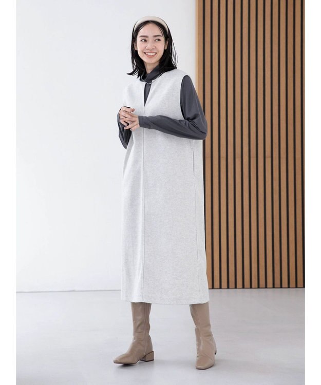 Green Parks ・ｍｉｎｉａ　ローヒールストレッチロングブーツ Beige