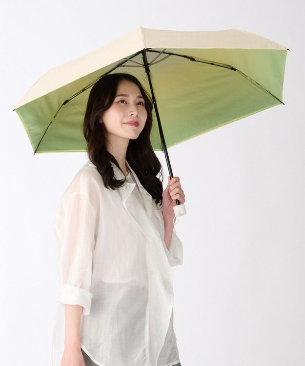 MOONBAT ハニカム断熱パラソル グラデーション 折りたたみ傘 晴雨兼用 日傘 一級遮光 UV ライトイエロー