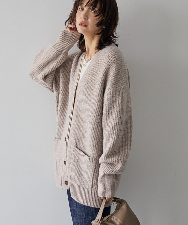 AMERICAN HOLIC レイヤードライクロングカーディガン Beige