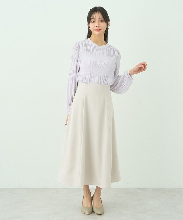 earth music&ecology すきな丈フレアスカート Beige