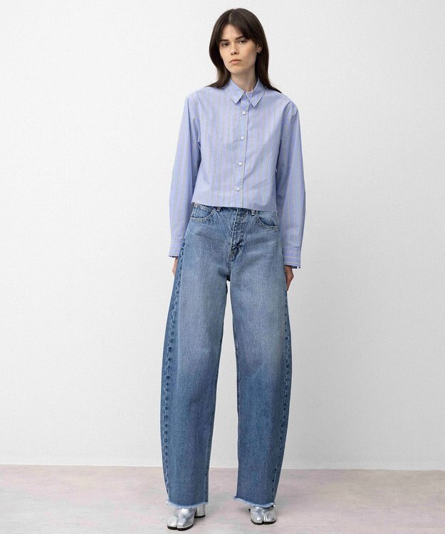 NAVE 【Nave】タイプライター クロップドシャツ ストライプ系