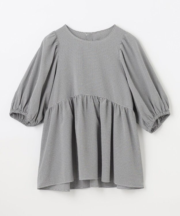 ANY 【WEB限定/洗濯機可】サッカーギャザーペプラムブラウス ギンガム