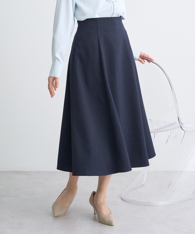 earth music&ecology すきな丈フレアスカート Navy
