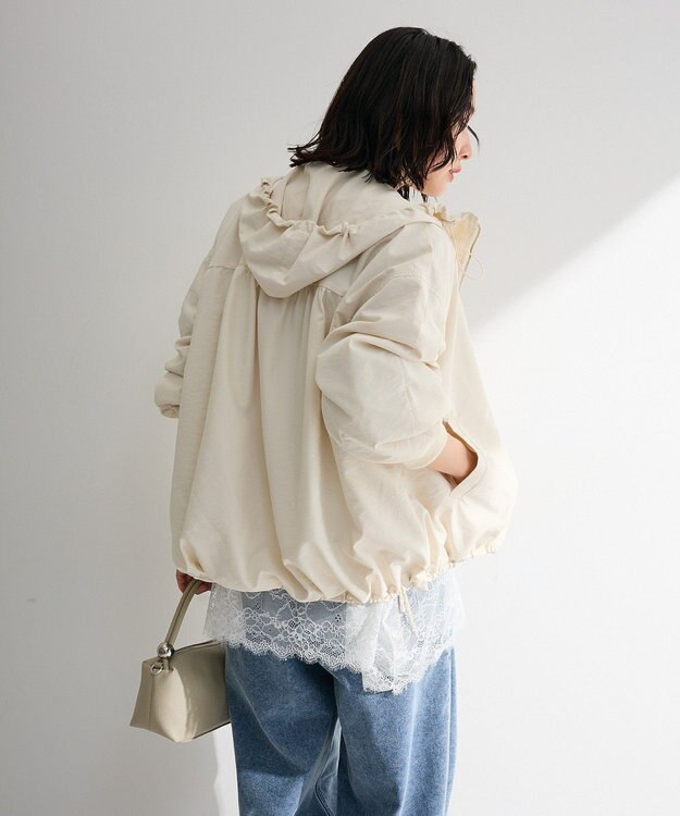 Green Parks 撥水加工フード付ブルゾン Ecru