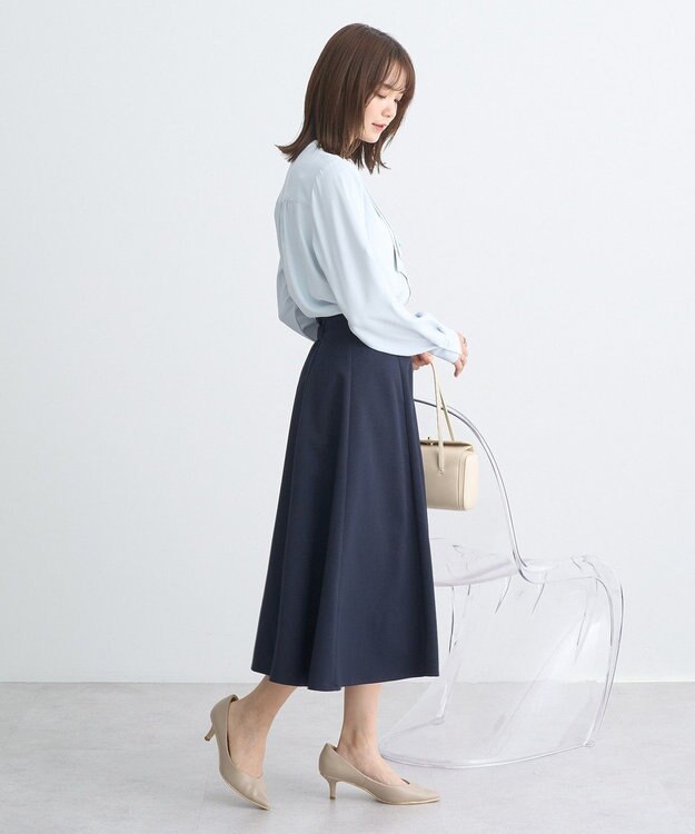 earth music&ecology すきな丈フレアスカート Navy