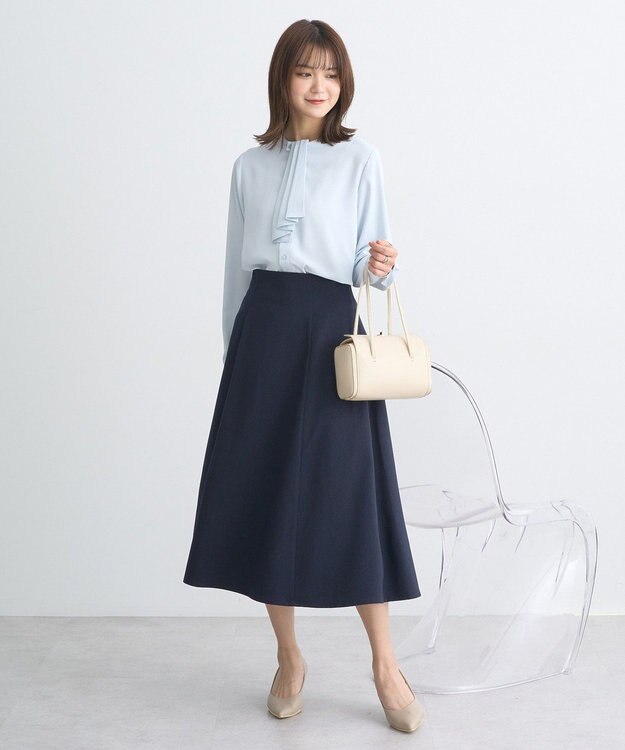 earth music&ecology すきな丈フレアスカート Navy