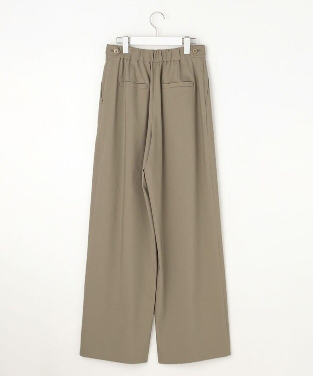 自由区 【SHIHOさん着用・セットアップ対応】リネンストレッチワイド パンツ カーキ