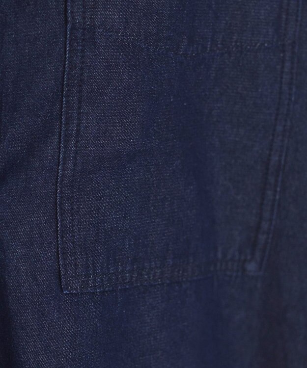 WEGO 【ANGIE VINTAGE】襟が選べる デニム チュニック シャツ （バンドカラー/レギュラーカラー） Dブルー