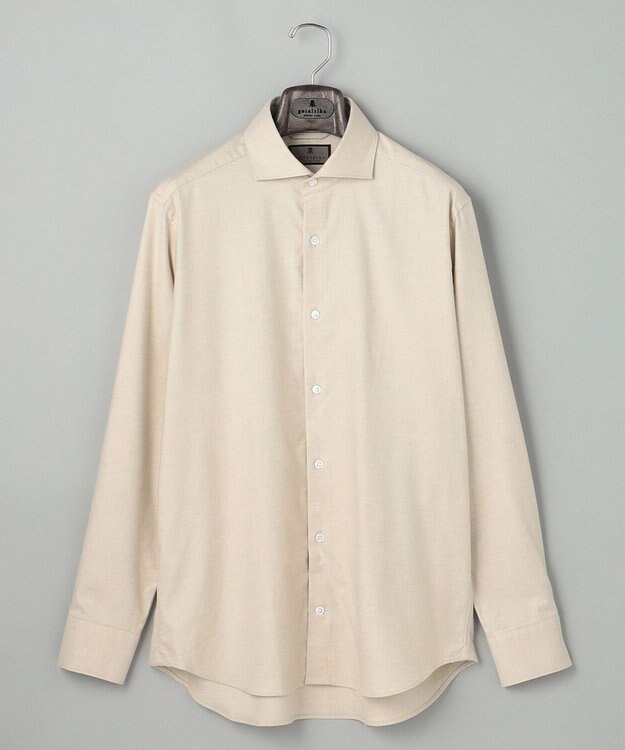 GOTAIRIKU 【洗える】コットンフラノシャツ_ カッタウェイカラー アイボリー系