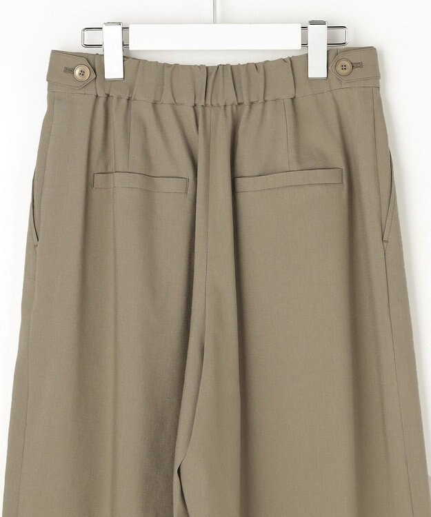 自由区 【SHIHOさん着用・セットアップ対応】リネンストレッチワイド パンツ カーキ