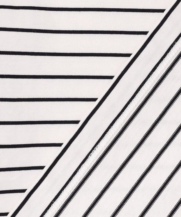 J.PRESS LADIES S メタリックロゴ ロンＴ オフ×ダークネイビー系