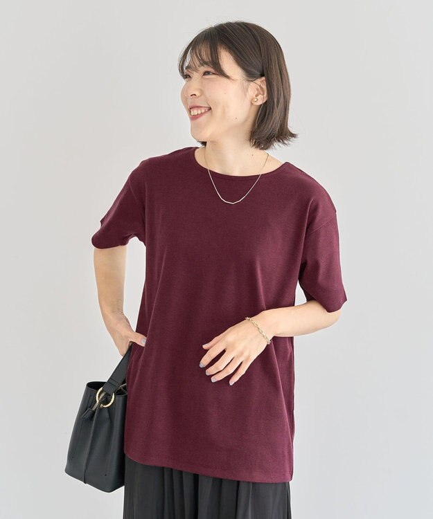Green Parks ・Ｐｅｔｉｔ　Ｆｌｅｕｒ　リブオーバーサイズＴＥＥ Bordeaux