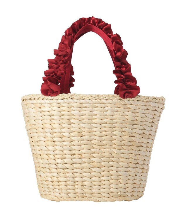 Maison de FLEUR チェリー刺繍メイズカゴバッグ Red