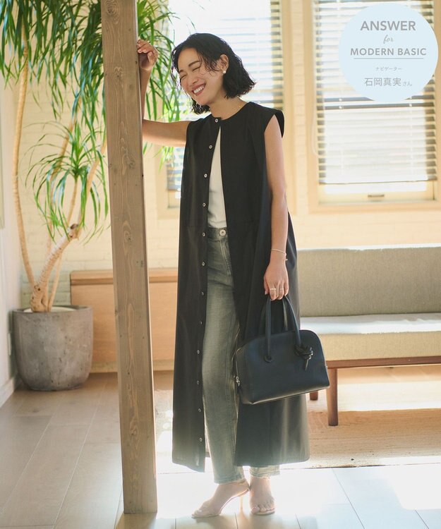 #Newans 【ANSWER for モダンベーシック】ビブヨークデザインワンピース ブラック系