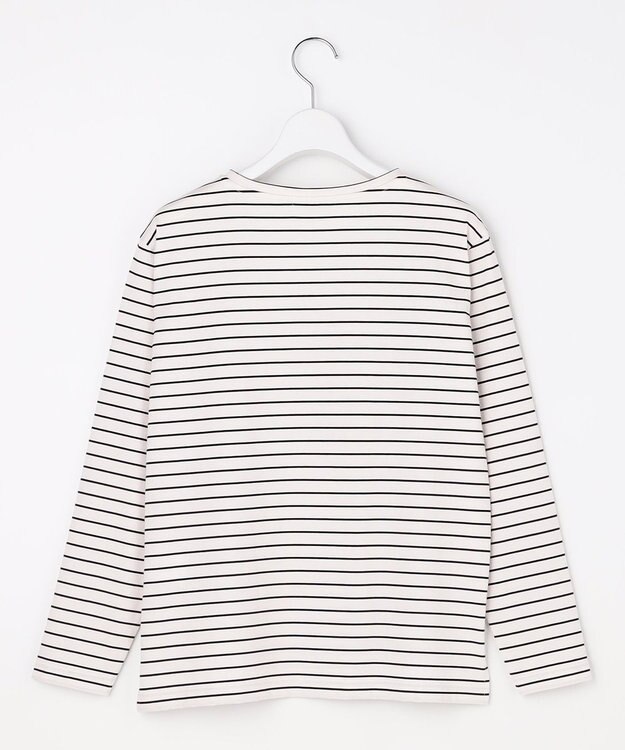 J.PRESS LADIES S メタリックロゴ ロンＴ オフ×ダークネイビー系