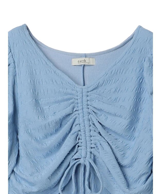 earth music&ecology やわらかカットソーレイヤード見えワンピース Blue