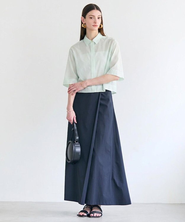 BEIGE， BAC / コットンシアー ショートレングスシャツ MInt