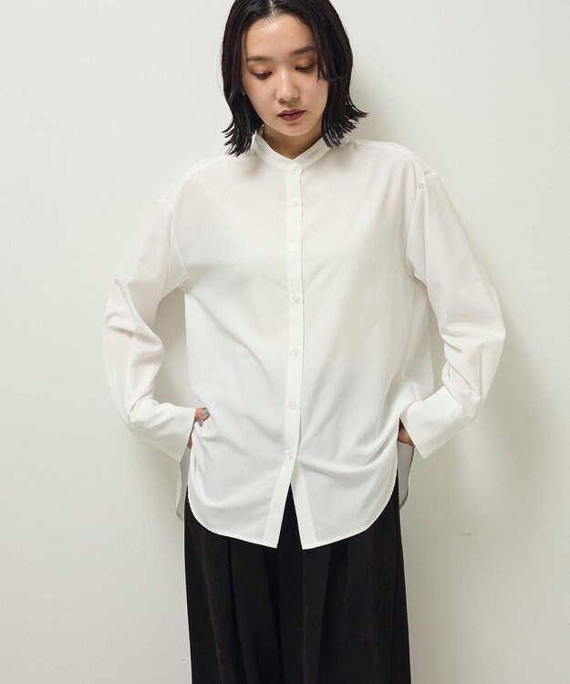 Green Parks バンドカラーインナーシャツ Off White