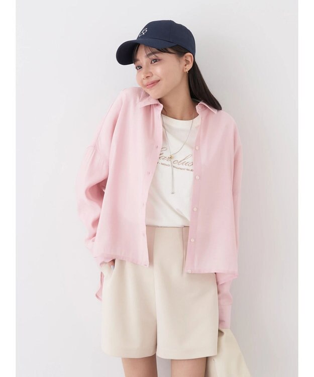 earth music&ecology ドロスト羽織シャツ Pink