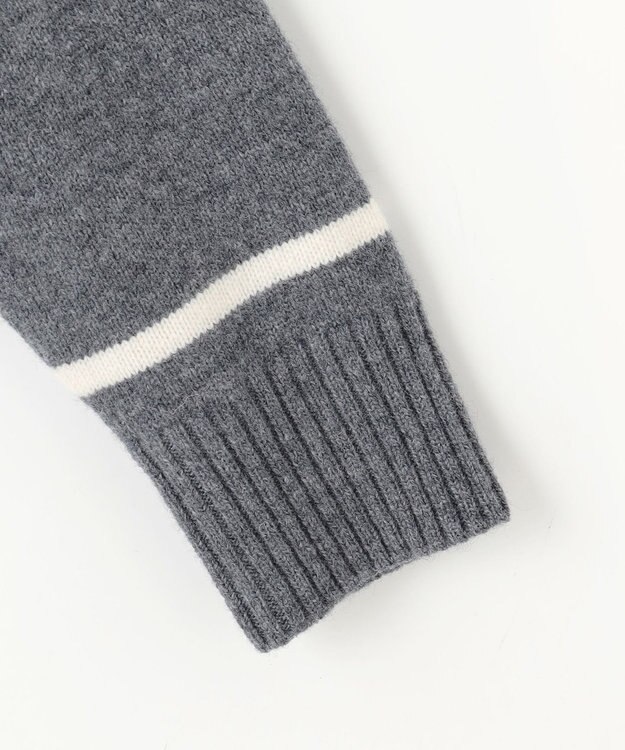 自由区 ウールカシミヤブレンドハイネック ニット マルチボーダー