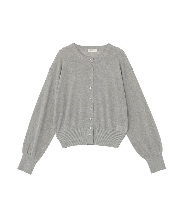 earth music&ecology ボタンアソートクルーネックカーディガン Gray