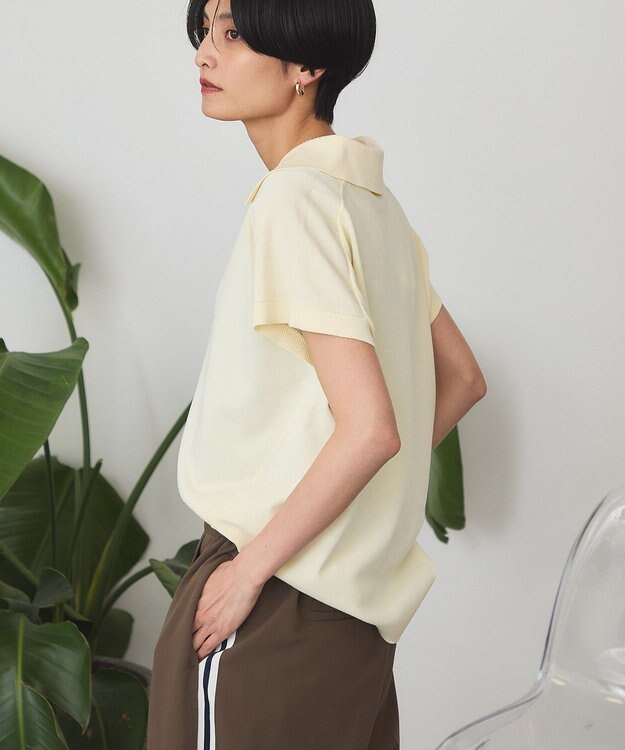 AMERICAN HOLIC フレンチスリーブスキッパールーズニットプルオーバー Yellow