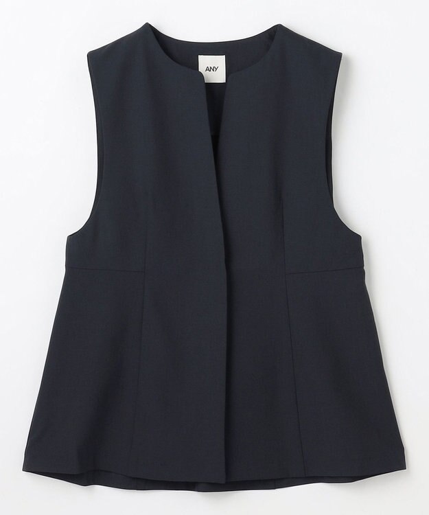 ANY L 【3SET】きちんと見え3点コーデセット（ブラウス＋ジレ＋パンツ） ネイビー