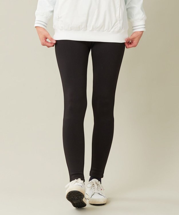 23区GOLF 【WOMEN】【吸湿発熱・ストレッチ】ストレッチ裏フリース レギパン ブラック系