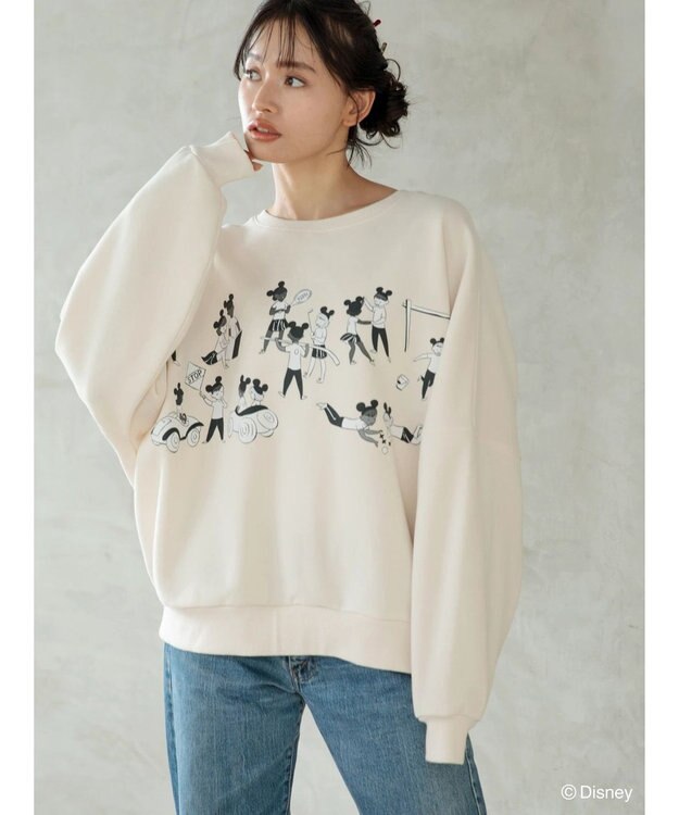 Green Parks ミッキーマウス・クラブ／チルドレン裏起毛プルオーバー Light Beige