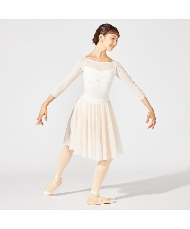 Chacott 7分袖レオタード オフホワイト